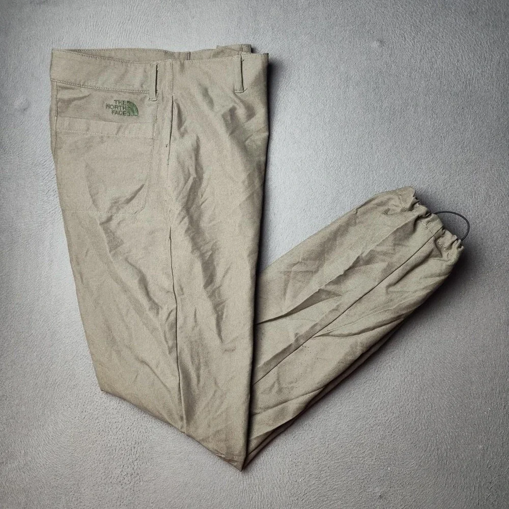 The North Face Pants Mens 30x30 Khaki Climbing Nylon Drawcord Cuffs Tapered - Picture 1 of 16